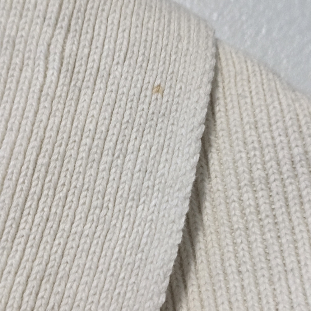 Charter Club Shawl Neck Cotton/Nylon Sweater Ivory/Creme Cable Knit Size S - Picture 5 of 11